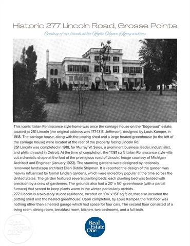 Builiding view sixty for 277 Lincoln, Grosse Pointe, MI. 48230