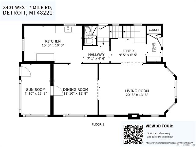 Builiding view fifty one for 8401 7 Mile Road, Detroit, MI. 48221