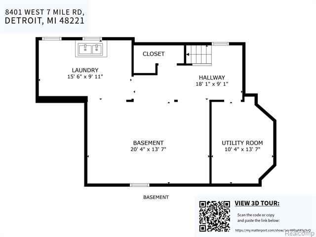 Builiding view fifty for 8401 7 Mile Road, Detroit, MI. 48221