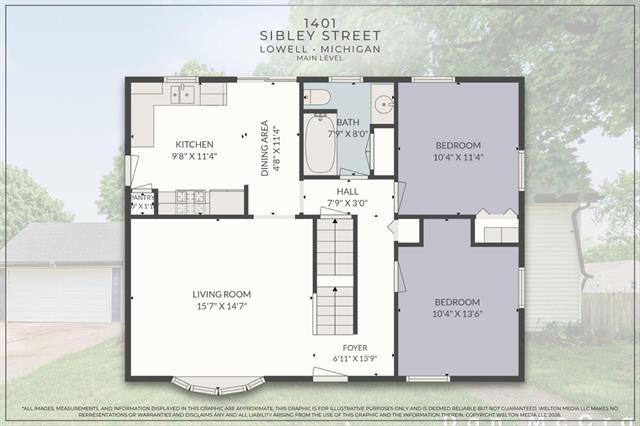 Builiding view forty four for 1401 Sibley, Lowell, MI. 49331