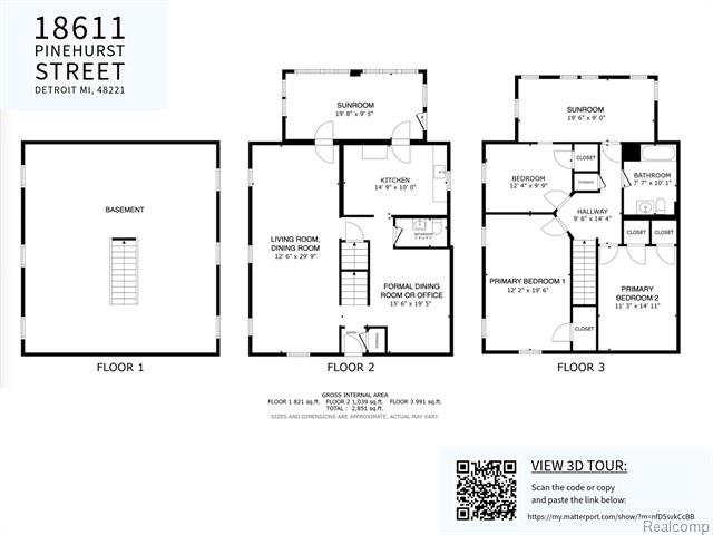 Builiding view sixty two for 18611 Pinehurst, Detroit, MI. 48221