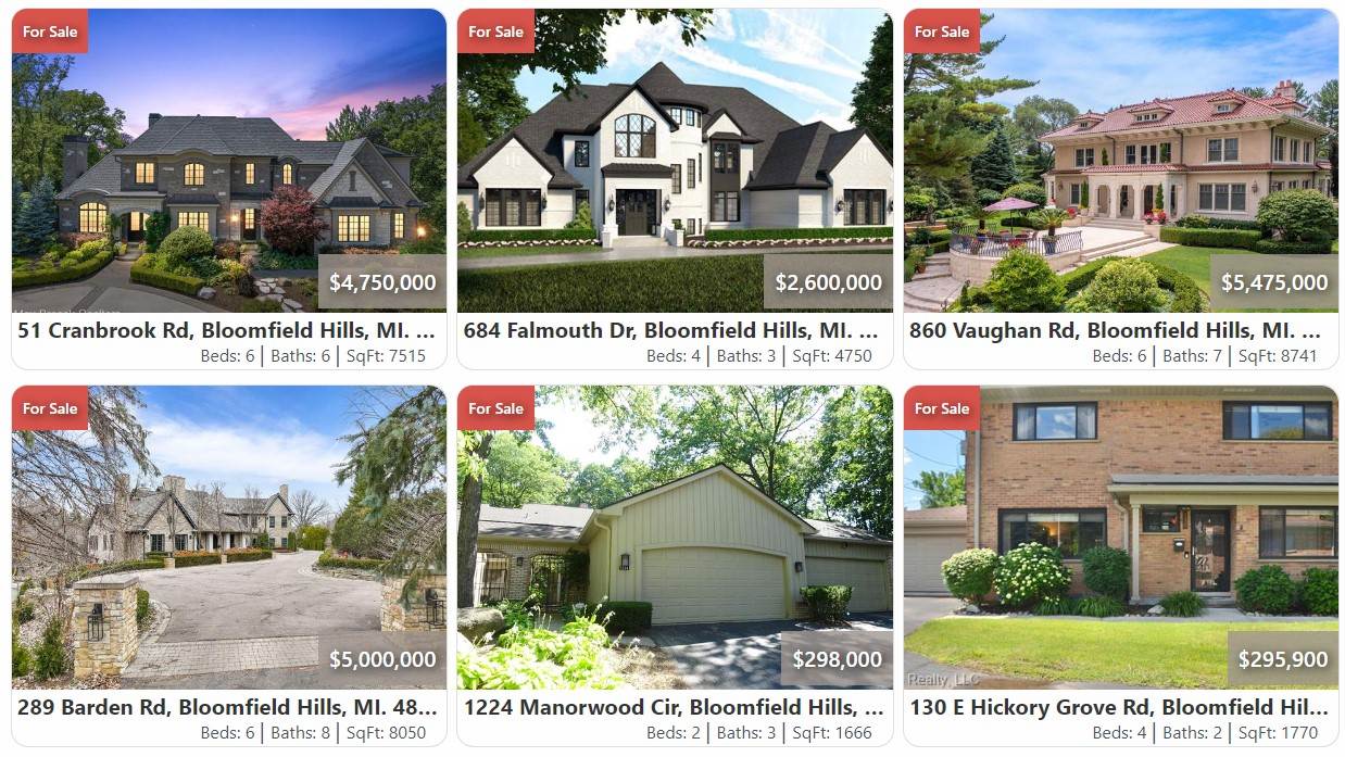 Pictures of Bloomfield Hills Listings from Snabby.com